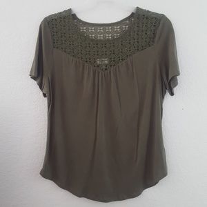 Olive Green Crocheted Top